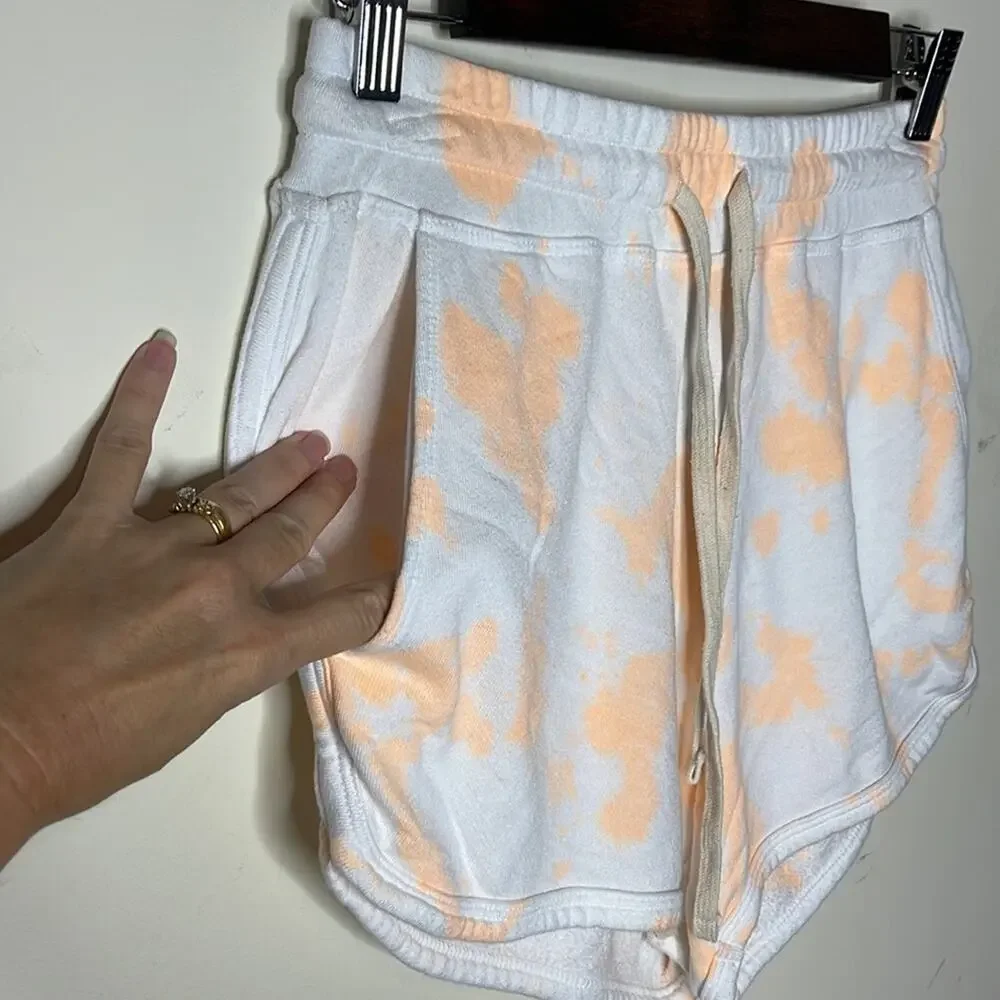 Women's Cream Tie-Dye Lounge Shorts